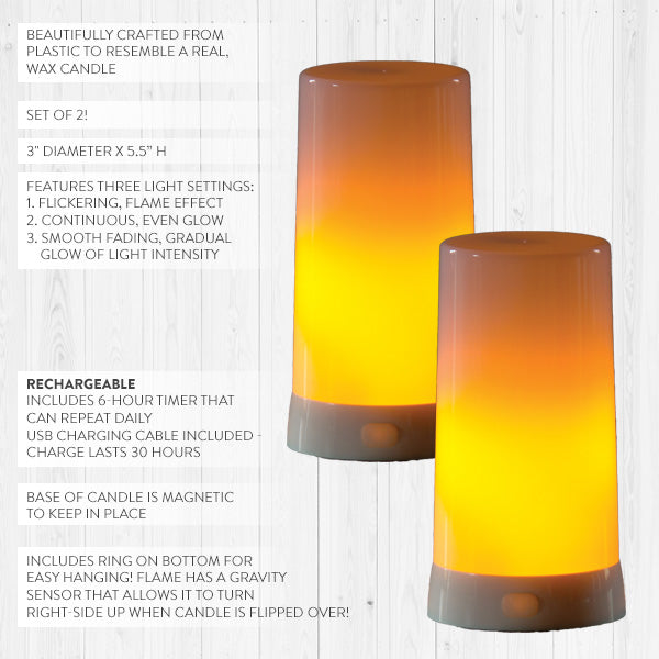 LED Glowing Candle, Set of 2