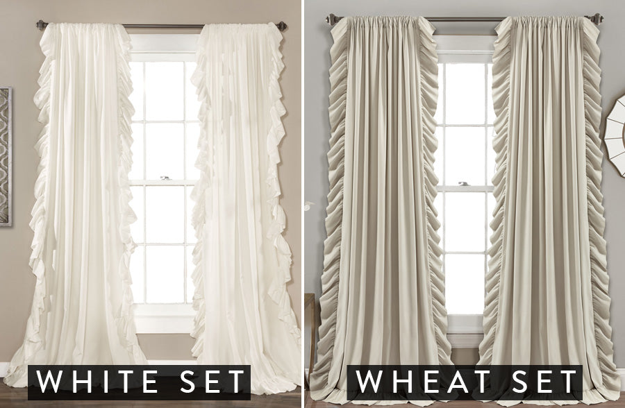 Ruffle Edge Curtain Panel Set, Pick Your Style