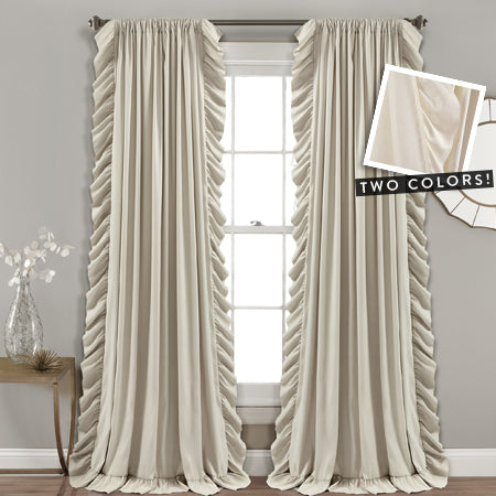 Ruffle Edge Curtain Panel Set, Pick Your Style