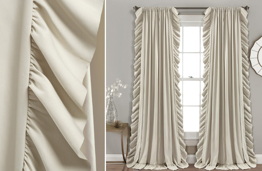 Ruffle Edge Curtain Panel Set, Pick Your Style