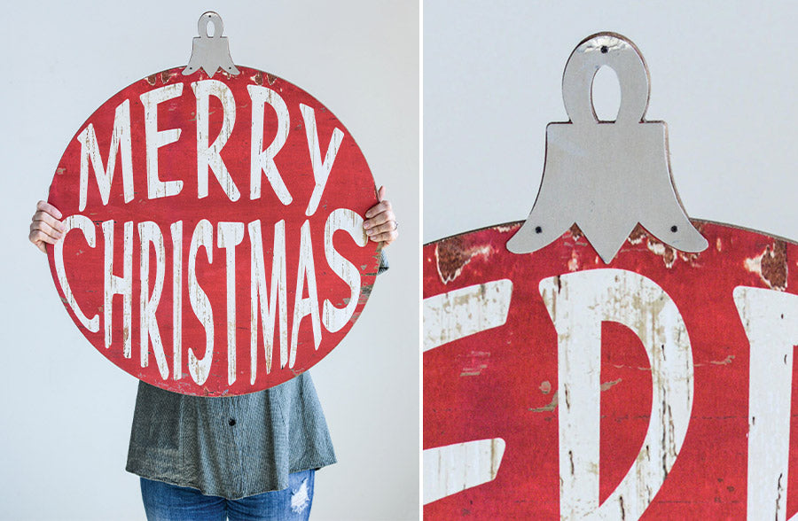 26" Merry Christmas Ornament Sign