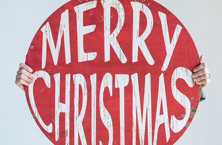 26" Merry Christmas Ornament Sign