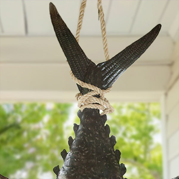 45 Inch Hammered Metal 3D Tuna on Rope