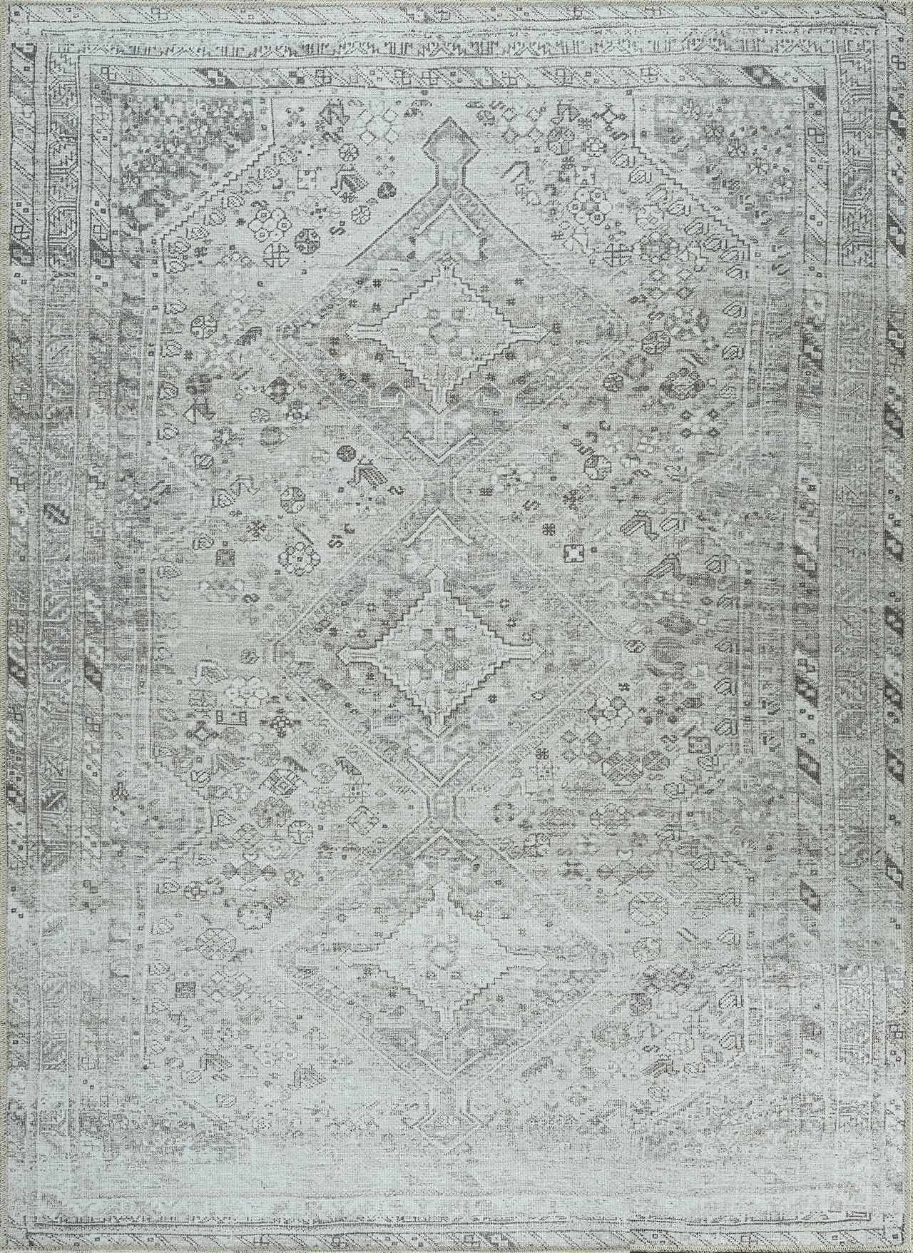 Traditional Cream & Sage Washable Rug