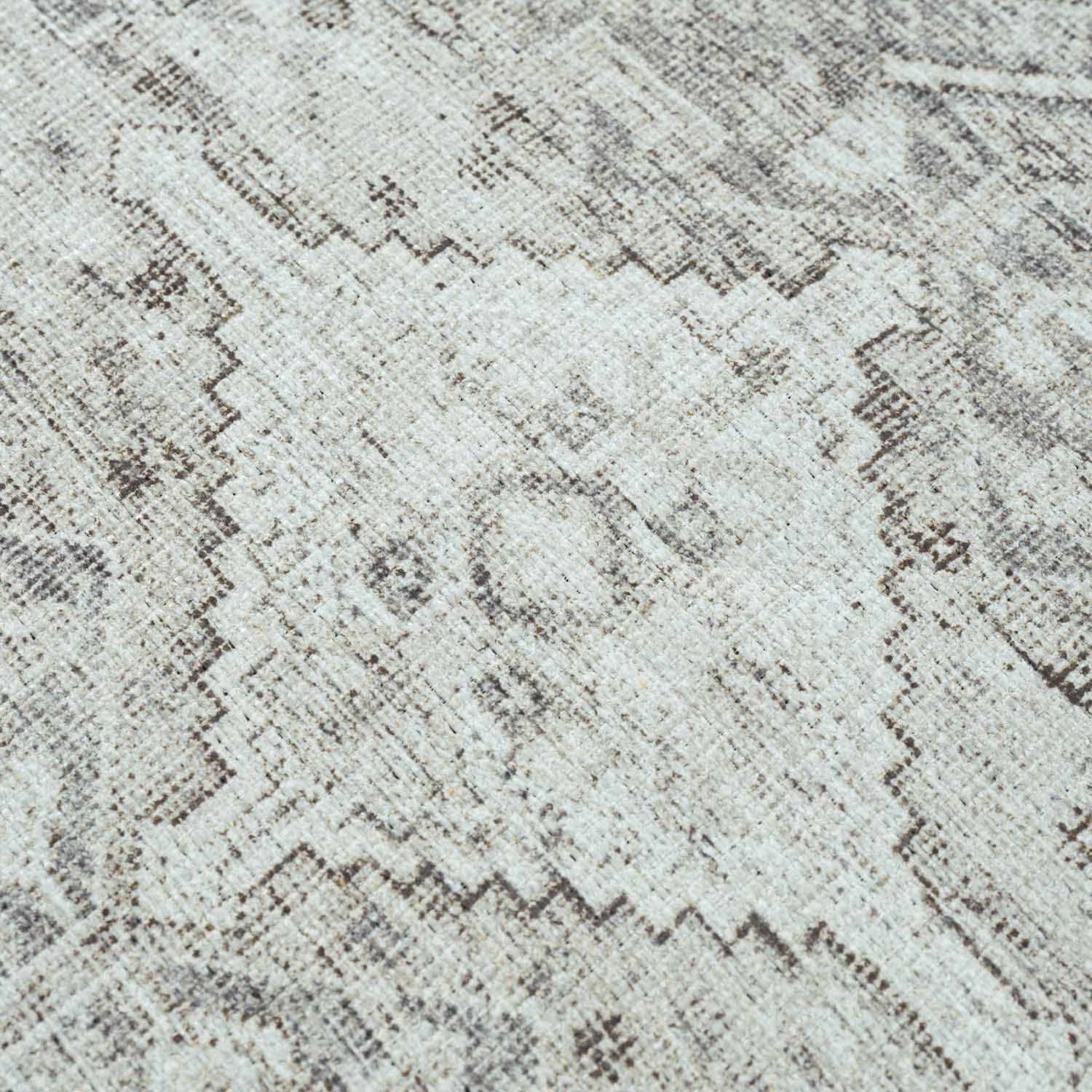 Traditional Cream & Sage Washable Rug