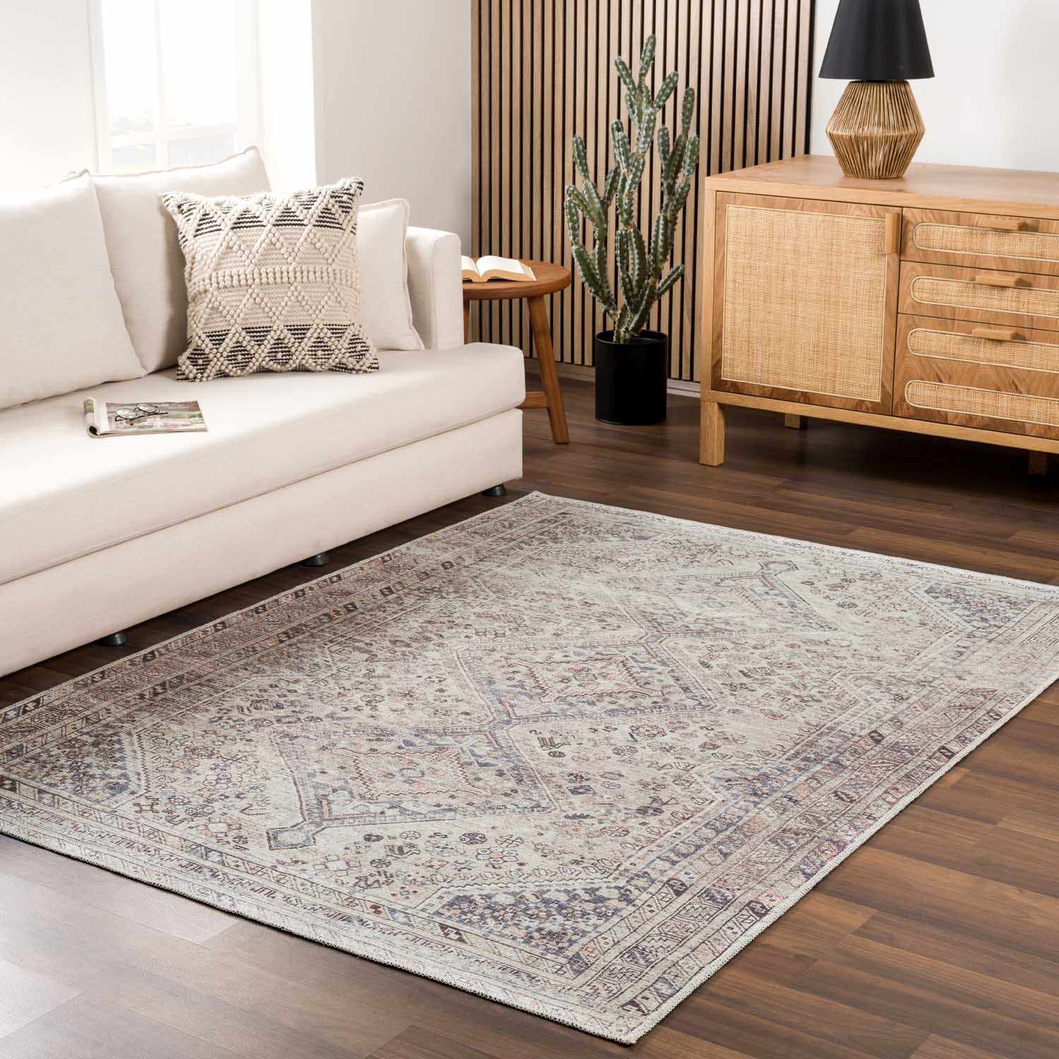 Boho Tan Washable Rug