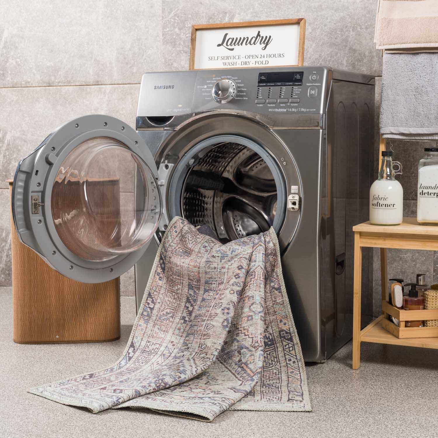 Boho Tan Washable Rug