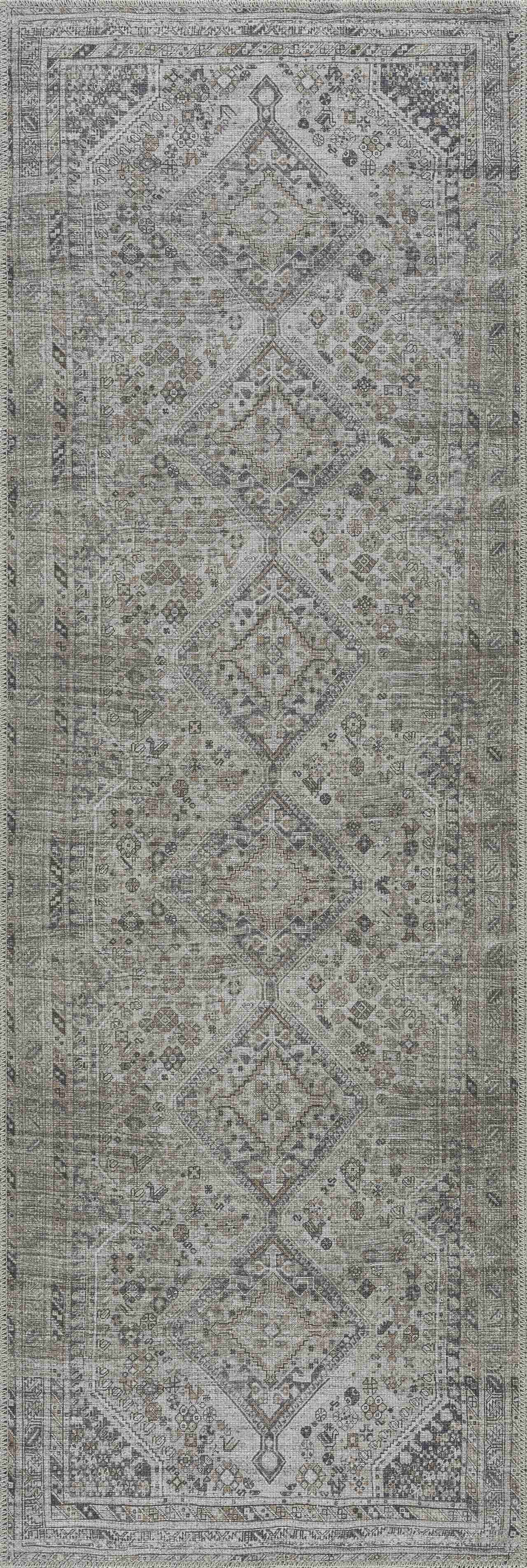 Boho Farmhouse Beige Washable Area Rug