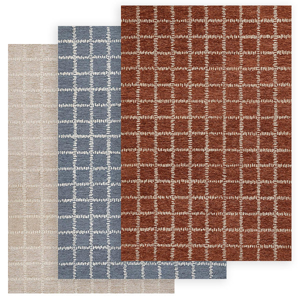 Hand Tufted Checkered Rug, Pick Your Color/Size