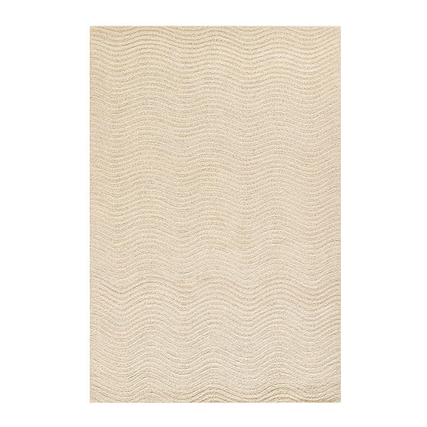 Hand Tufted Wavy Ivory Area Rug, Pick Your Size