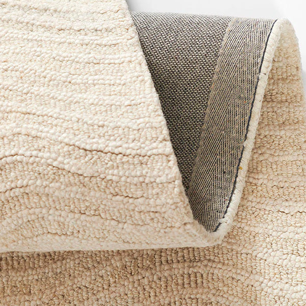 Hand Tufted Wavy Ivory Area Rug, Pick Your Size