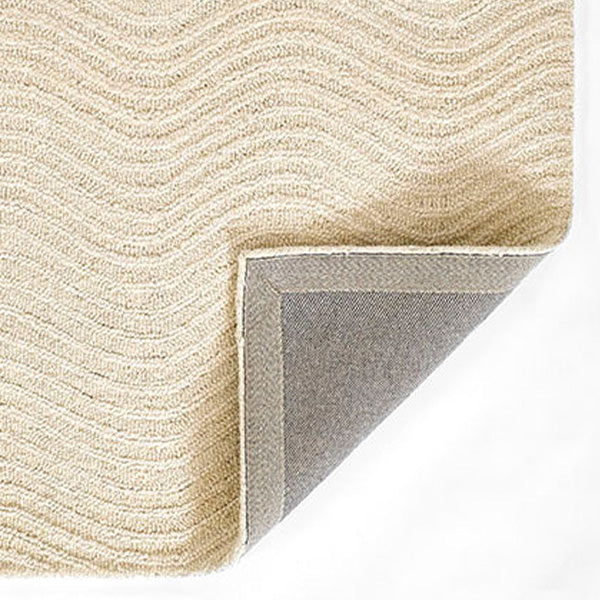 Hand Tufted Wavy Ivory Area Rug, Pick Your Size