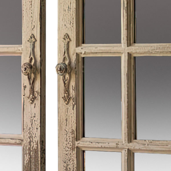 Rustic Window Arched Mirrors, Set of Two