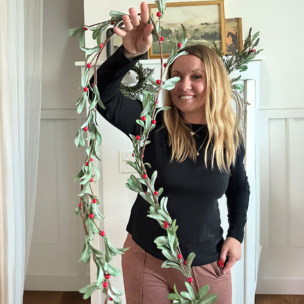 Faux Mistletoe Christmas Garland