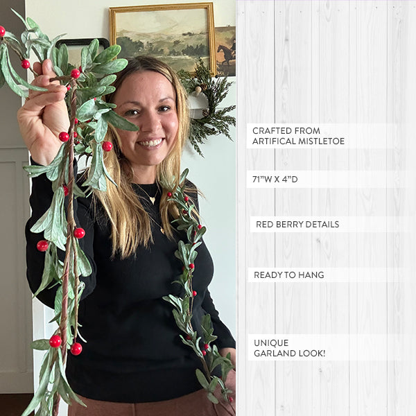 Faux Mistletoe Christmas Garland