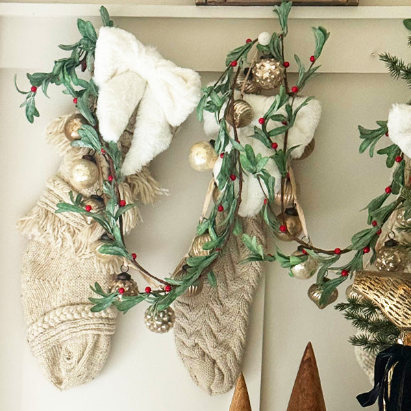 Faux Mistletoe Christmas Garland