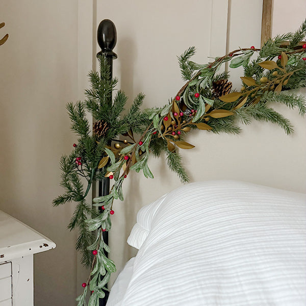 Faux Mistletoe Christmas Garland