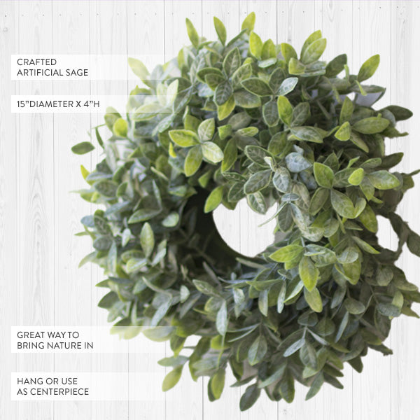 Lush Artificial Sage Door Wreath