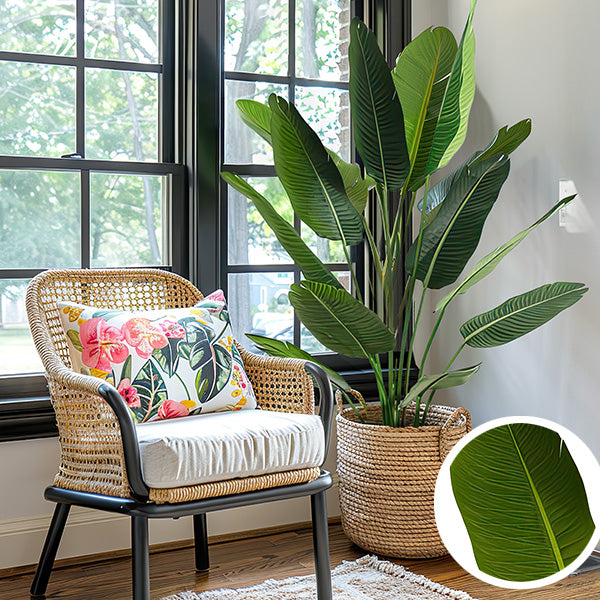 63 Inch Faux Indoor Potted Banana Tree