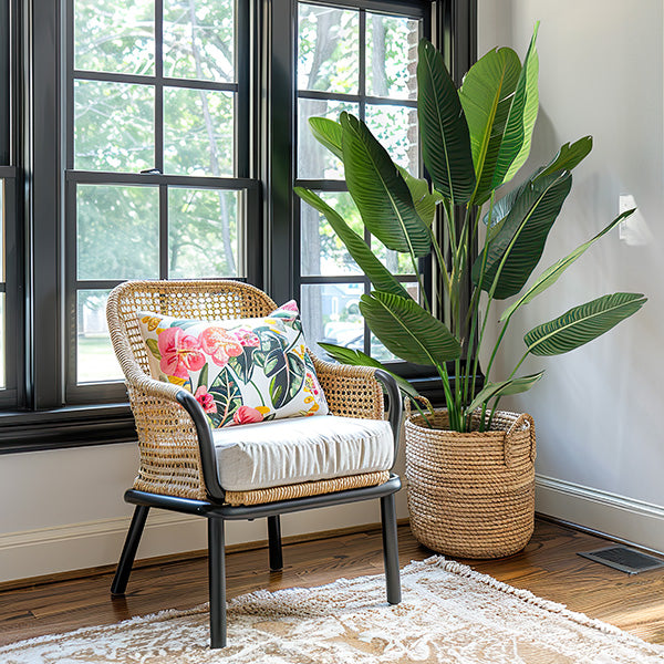 63 Inch Faux Indoor Potted Banana Tree