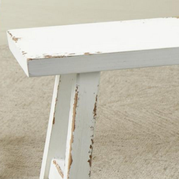 Distressed Antique Inspired Wooden Bench, Set of Two