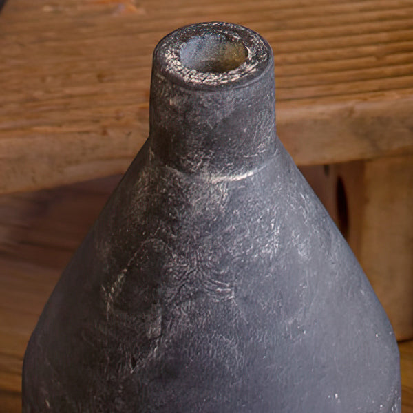 Hand Sculpted Black Clay Vases, Set of 5