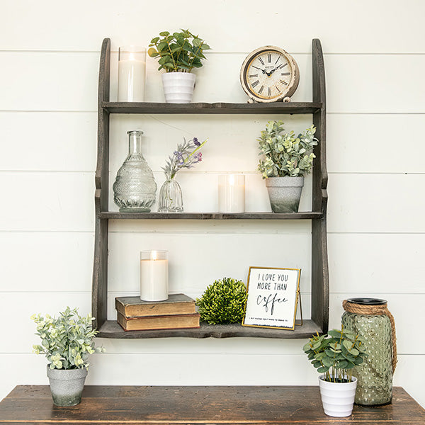 31 Inch 2 Tier Wooden Hanging Shelf
