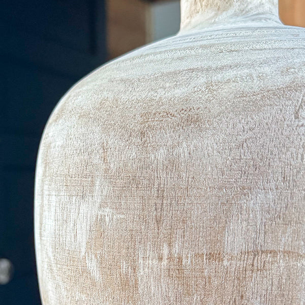 Carved Bulb Wooden Vases, Set of 5