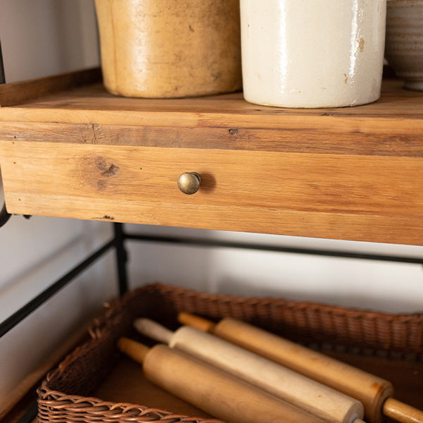 Old Pine Baker's Rack with Cabinet