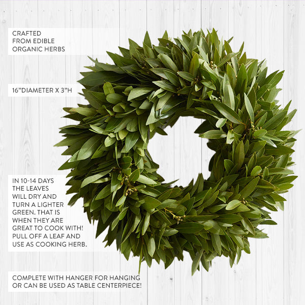 Lush Culinary Wreath with Hanger | Made in the USA