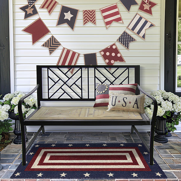 46 Inch Avalon Wood and Metal Bench