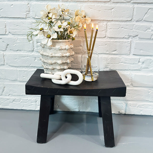 Antique Replica Black Wooden Step Stool