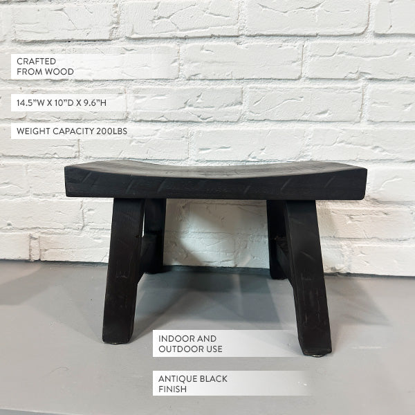 Antique Replica Black Wooden Step Stool