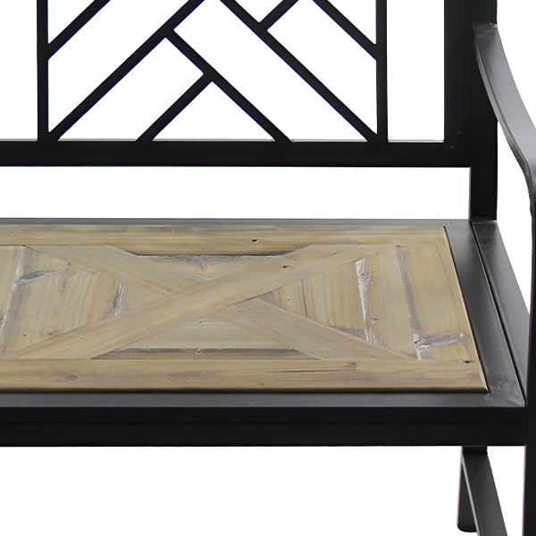 46 Inch Avalon Wood and Metal Bench