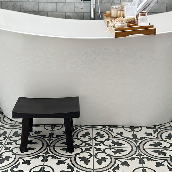 Antique Replica Black Wooden Step Stool