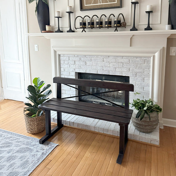 Antique Inspired Wooden Dining Bench