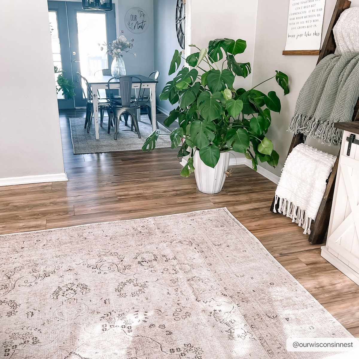 Multi-Color Patterned Washable Area Rug