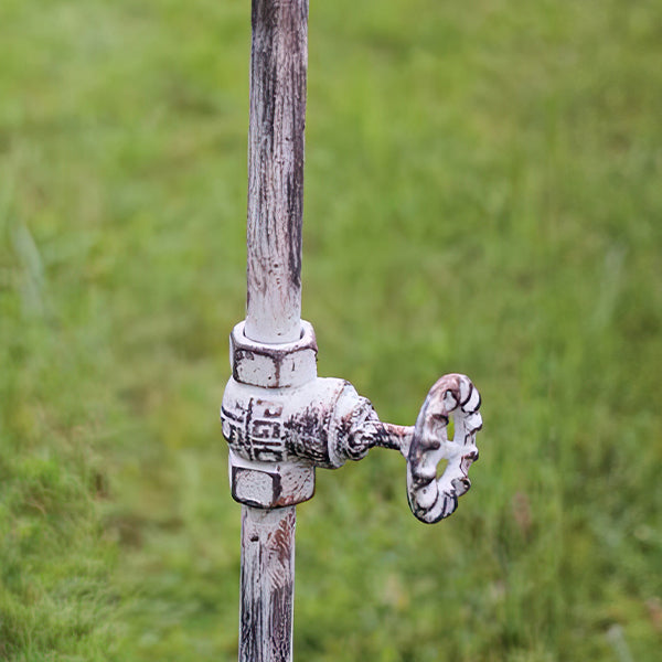 42 Inch Distressed Metal Faucet Garden Stake Birdfeeder