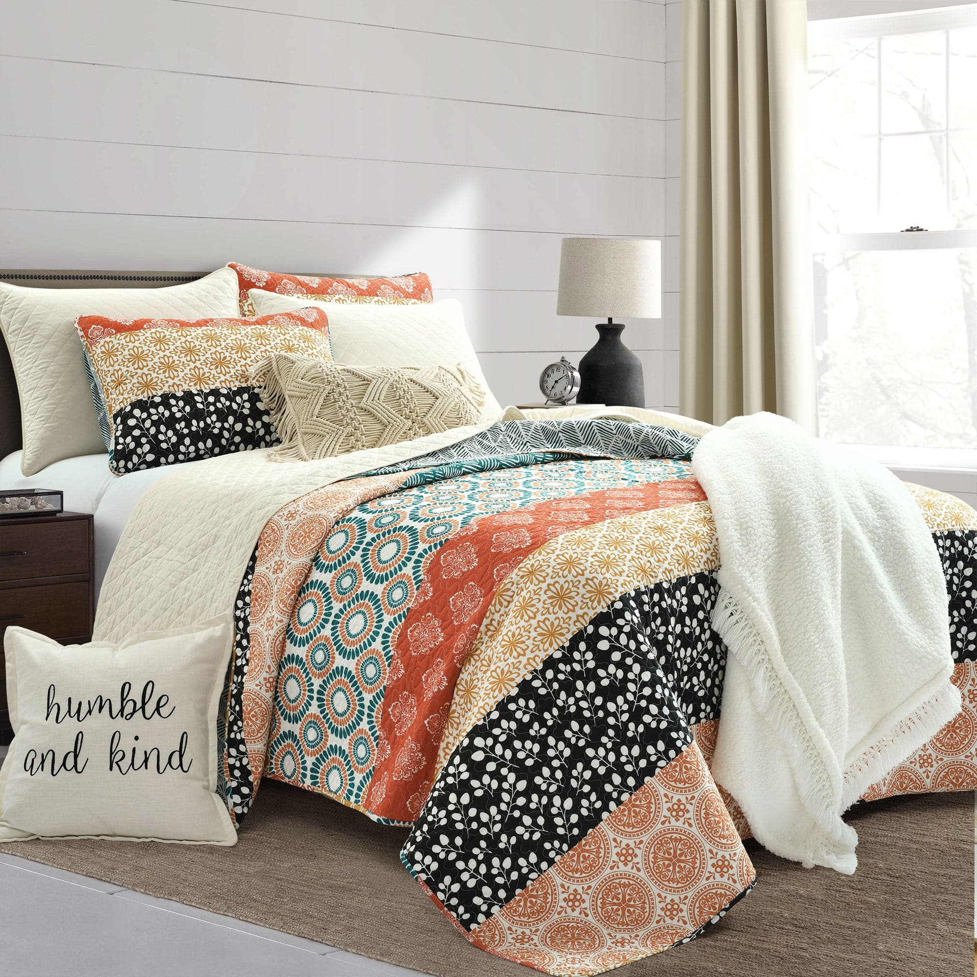 Ava Diamond Oversized Cotton Quilt Set-Tolkye