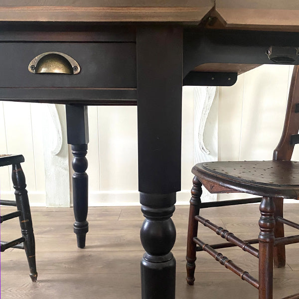 19th Century Inspired Farmhouse Leaf Dining Table
