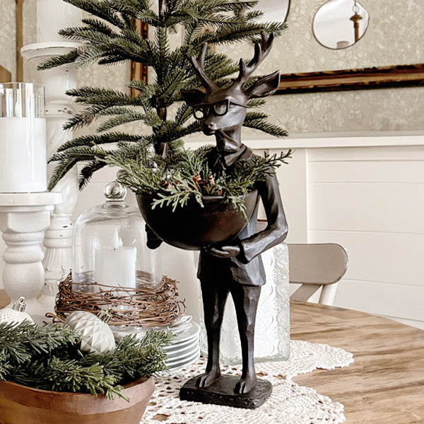 Bronze Reindeer Bowl