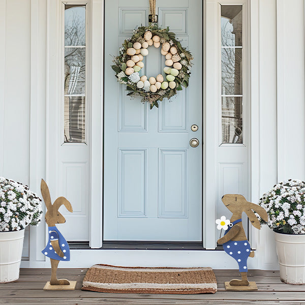 Boy & Girl Bunny Easter Decorations, Set of 2, Choose Your Style