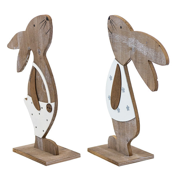 Boy & Girl Bunny Easter Decorations, Set of 2, Choose Your Style