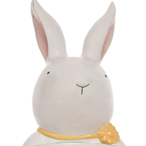 21 Inch White Easter Standing Bunny Candy Bowl