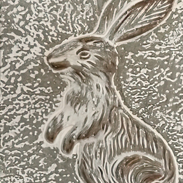 Curious Bunny Textured Metal Sign with Wood Frame