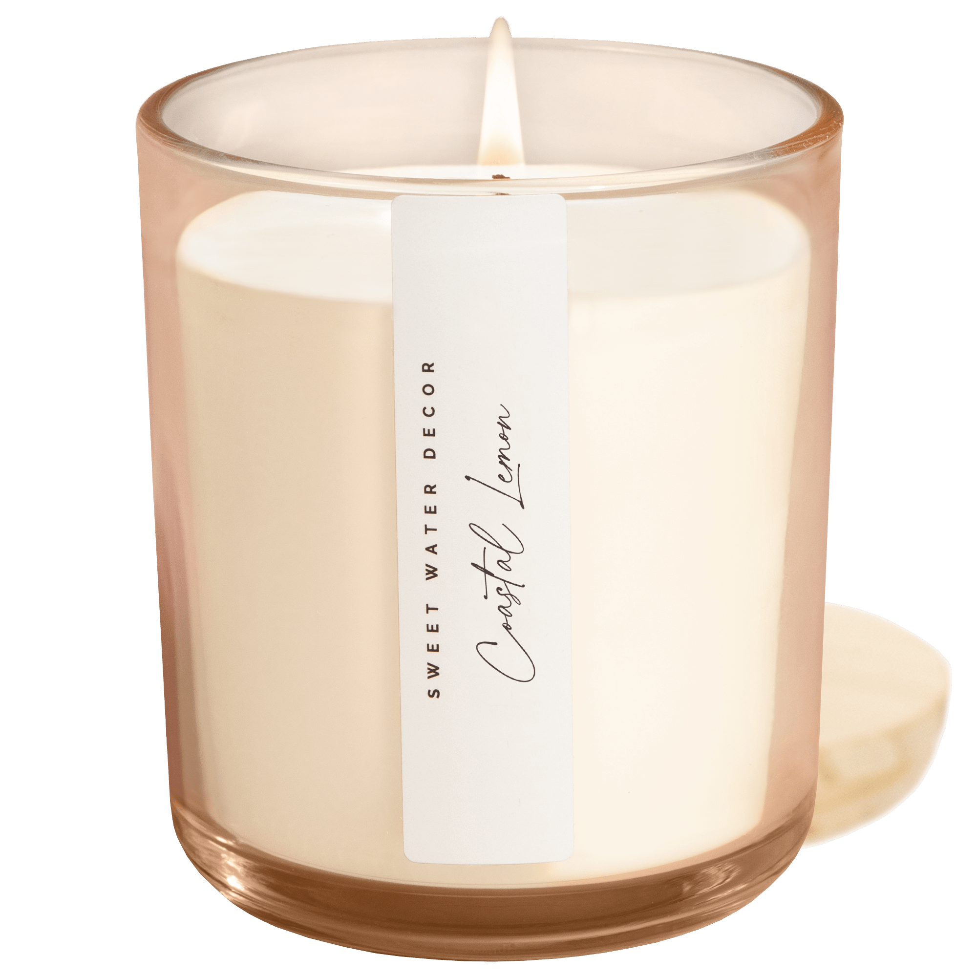 Coastal Lemon Soy Candle - Tinted Glass Jar - 12 oz