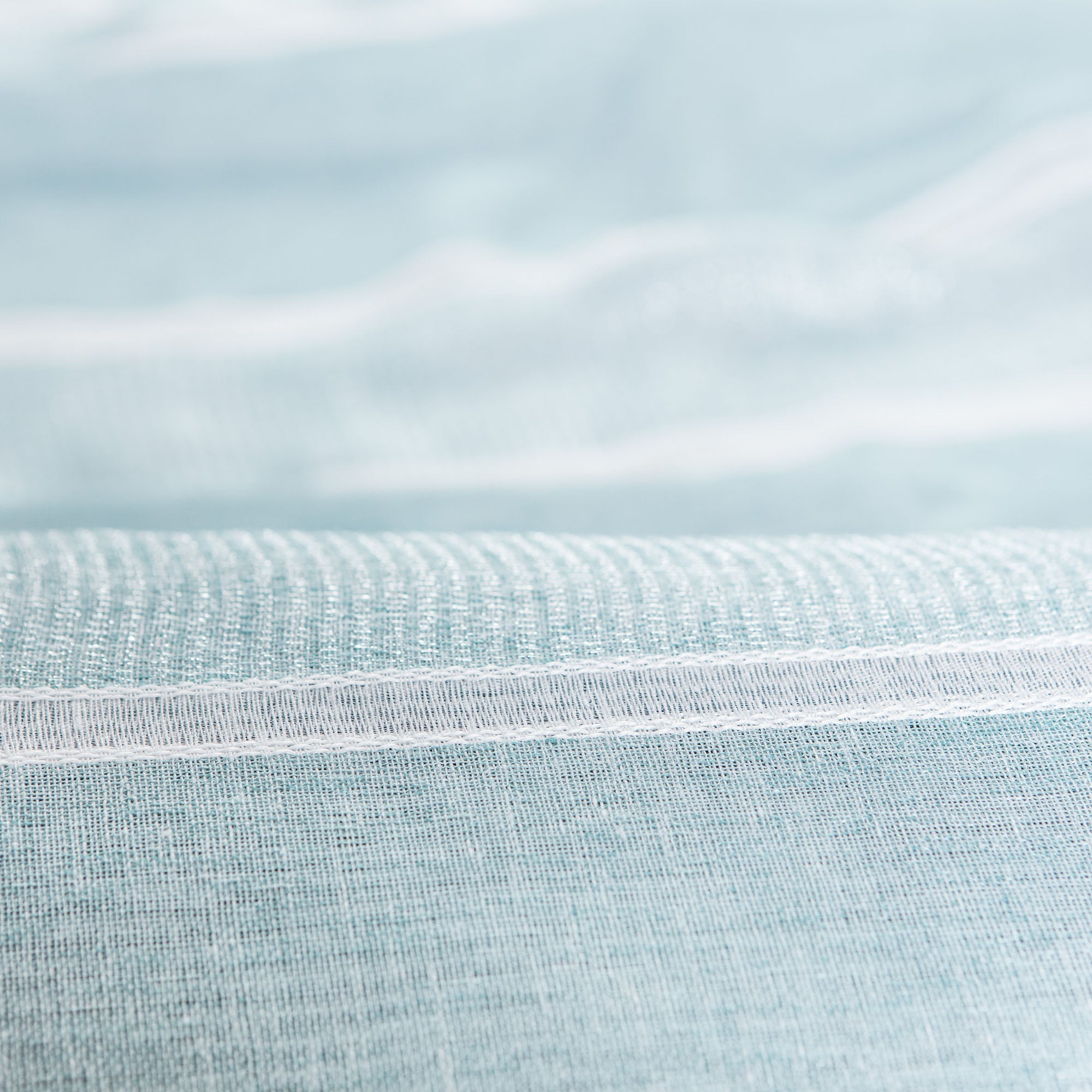 Shimmer Stripe Faux Linen Sheer Grommet Curtains-Tolkye