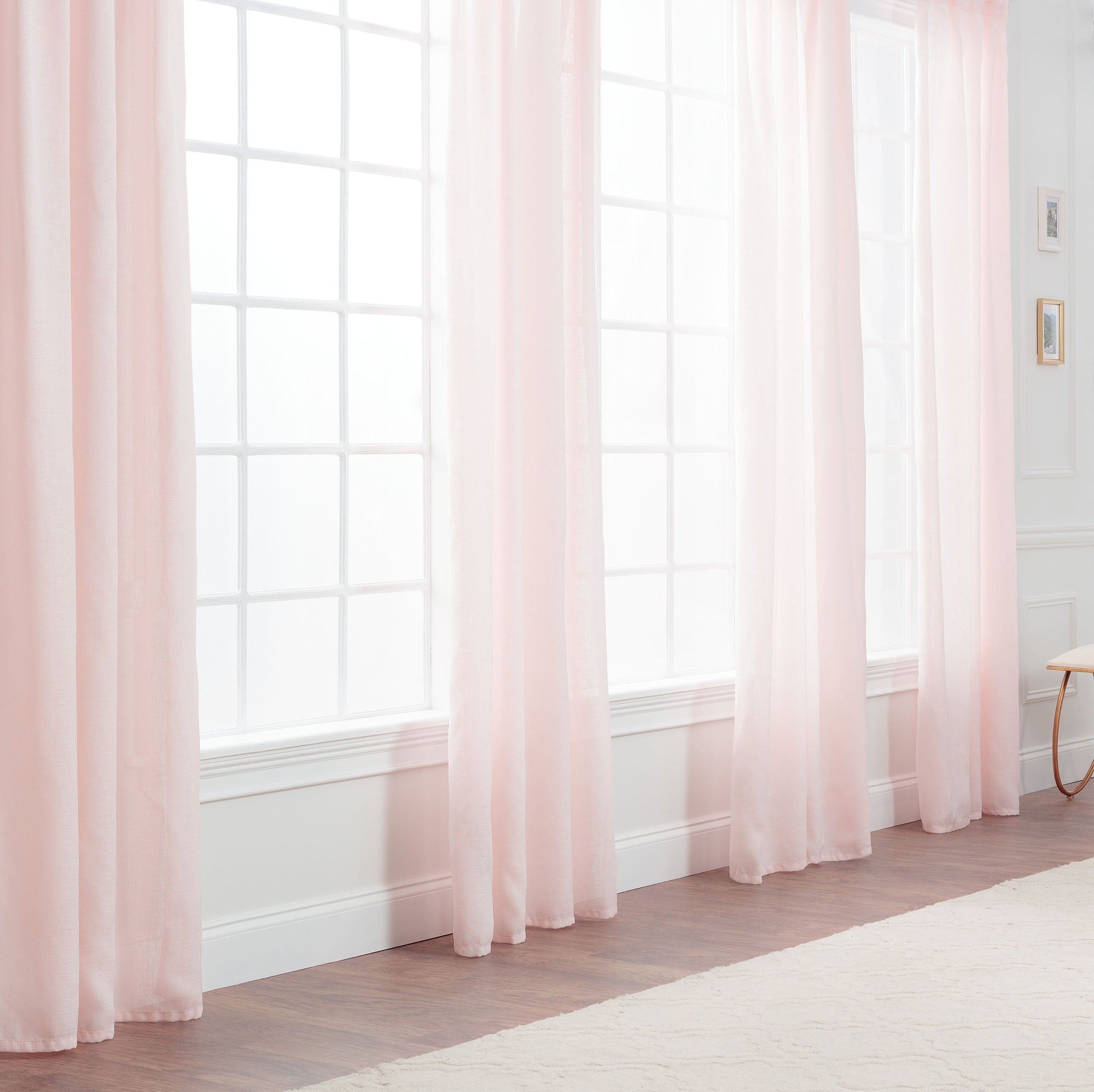 Faux Belgian Flax Solid Curtains-Tolkye