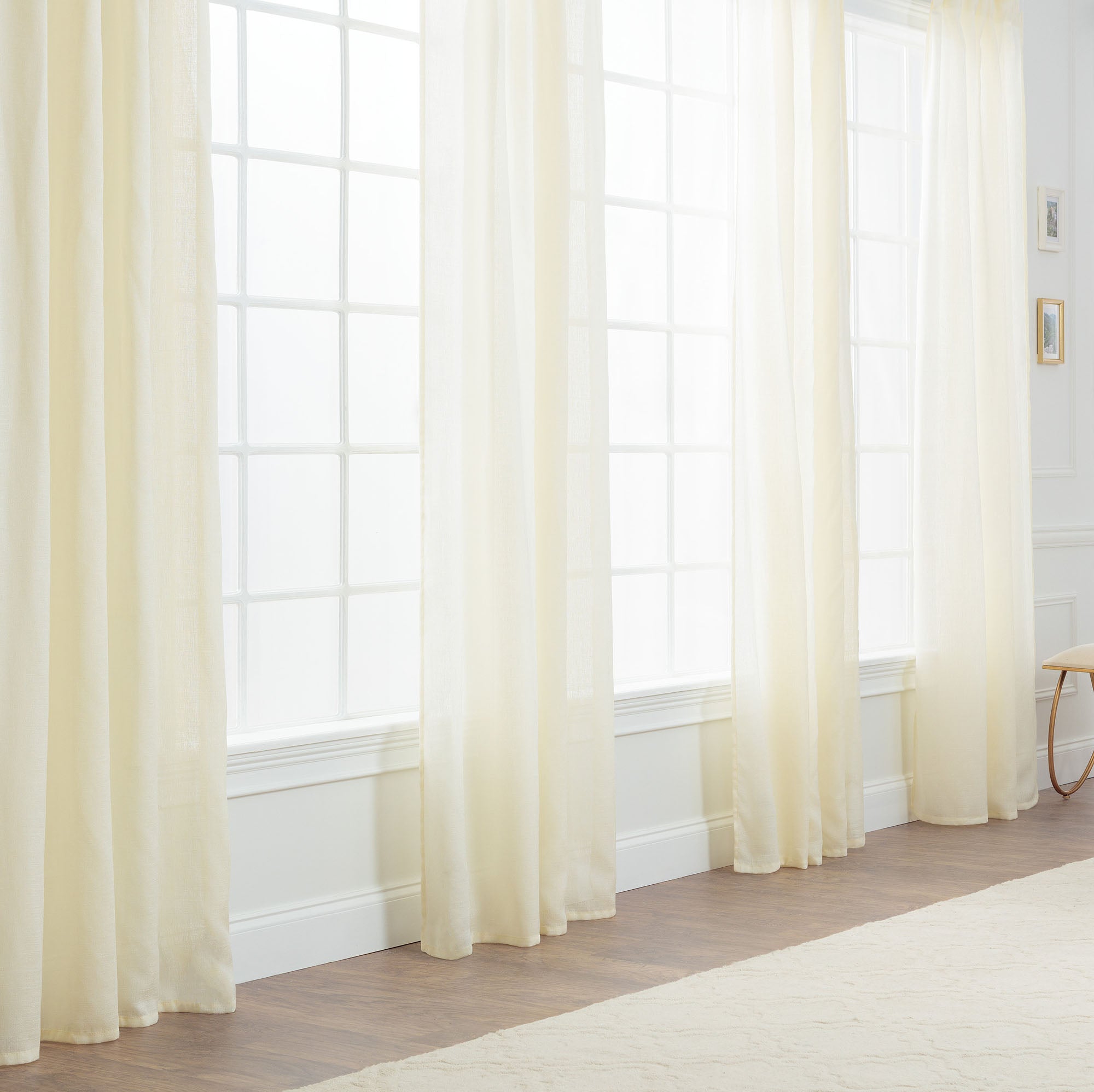 Faux Belgian Flax Solid Curtains-Tolkye