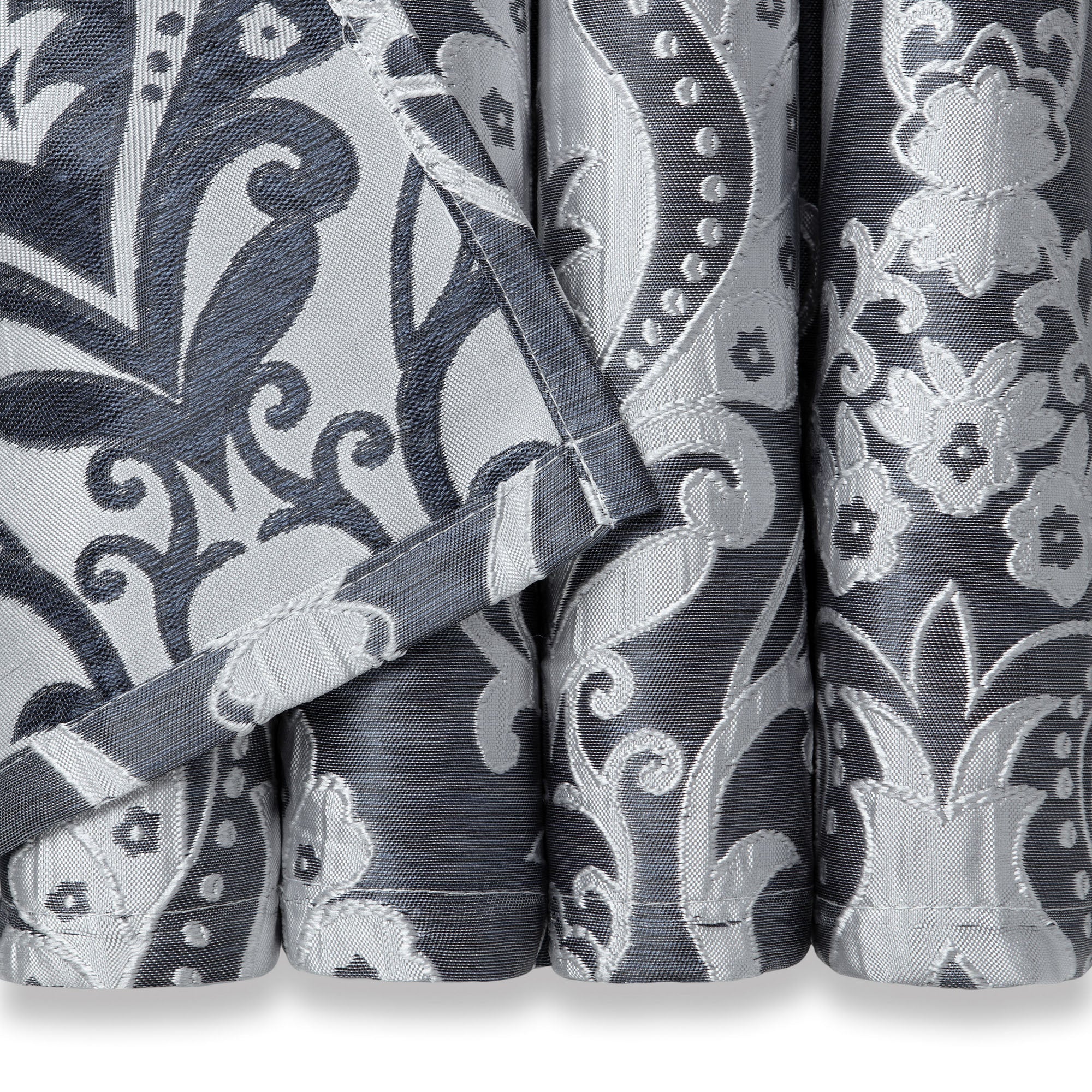 Damask Jacquard Grommet Curtains-Tolkye